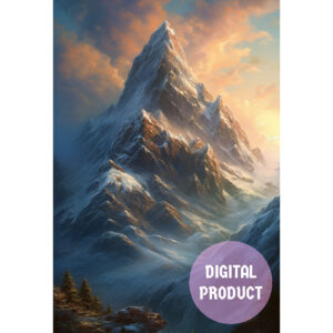 Etsy Minature Górski Świt - Cyfrowa Grafika Artystyczna